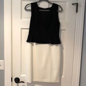 Black and white peplum dress